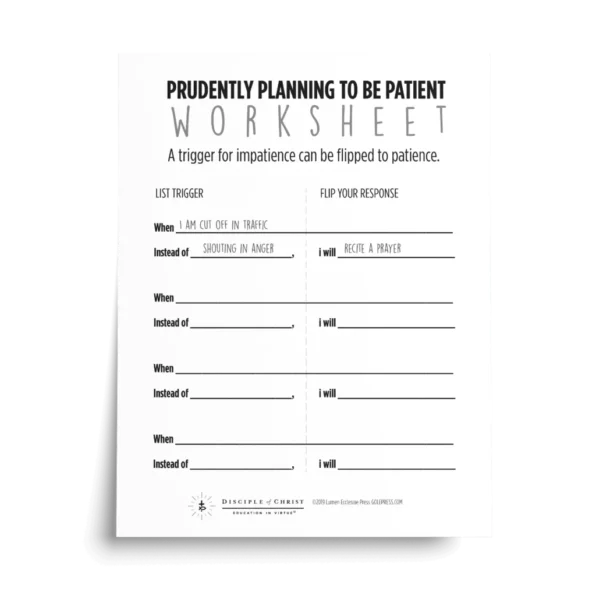 Patience Worksheet