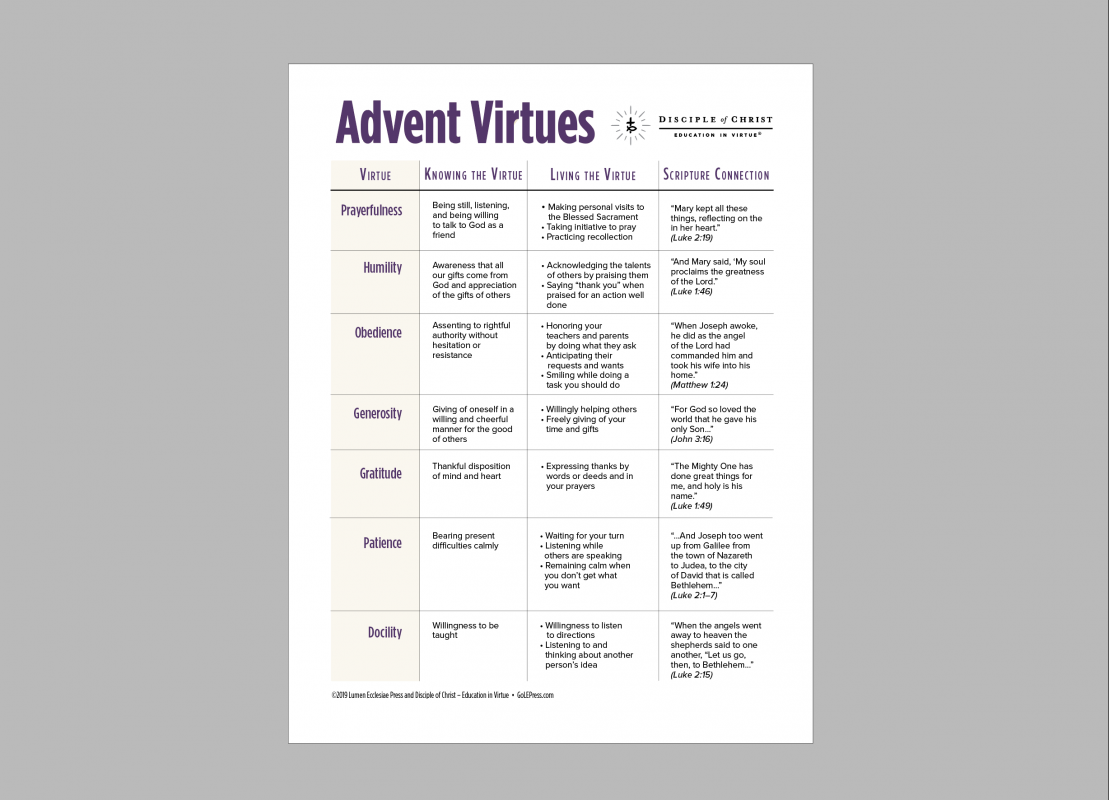 Advent Virtues Openlight Media