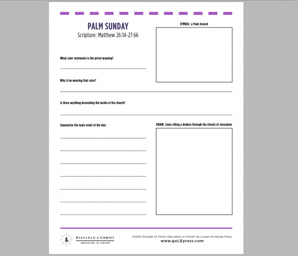 Holy Week Worksheets » Openlight Media